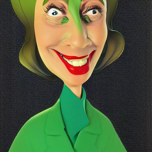 Image similar to cartoon caricature portrait of a cannabis themed character. octane 4 k render by eyvind earle, female mean fat politician australian award winning political comedy illustration