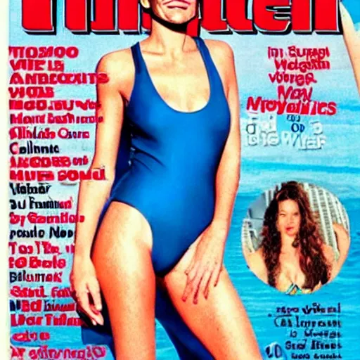 Image similar to Walter White on the cover of Swimsuit Illustrated (1989)