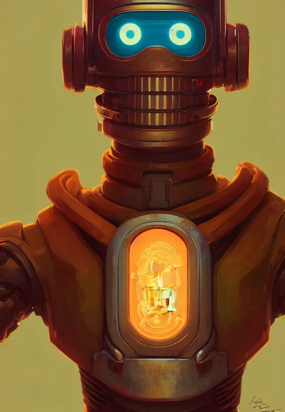 Image similar to portrait of bender from futurama, looking at camera, stylish, extremely detailed, digital painting, artstation, concept art, smooth, sharp focus, illustration, ambient lighting, art by artgerm and greg rutkowski and alphonse mucha and simon stalenhag