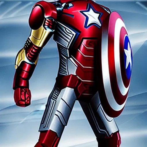 Prompt: captain america and iron man combined