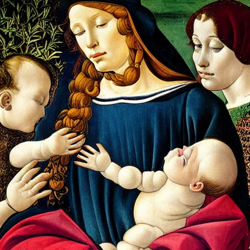 Image similar to baby kitten, portrait birth of vemus botticelli