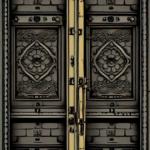 Image similar to one hundred doors with latches, trending on artstation, highly detailed, intricate, sharp focus, digital art, 8 k