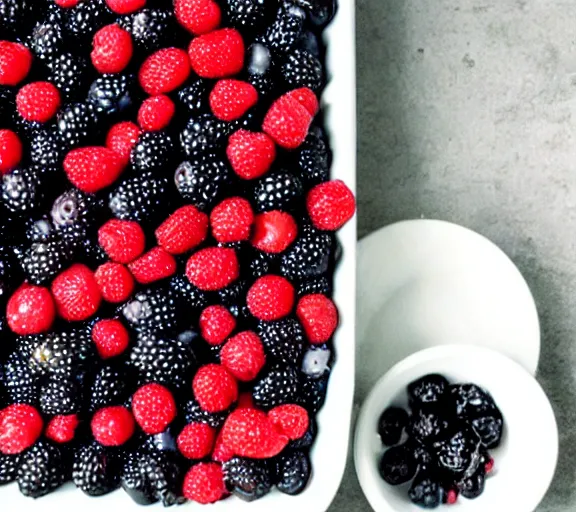 Image similar to drew barrymore in a sinking pit of blueberries blackberries strawberries cranberries raspberries,