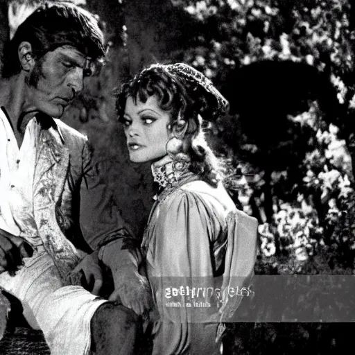 Prompt: a scene from the leopard by luchino visconti with burt lancaster and claudia cardinale set in sicily in the 1 9 th century. technicolor, masterpiece cinematic