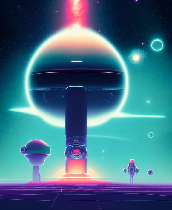 Image similar to robotic expedition to new star by christopher balaskas and beeple and norman rockwell and anton fadeev, asymmetrical!!, asymmetry!!, hyperrealistic, energy mote, solarpunk, high contrast, intricate details, ultra detailed, space, nebula, sharp focus, astronomy, complex architecture, propaganda, crisp edges, mist, reflections