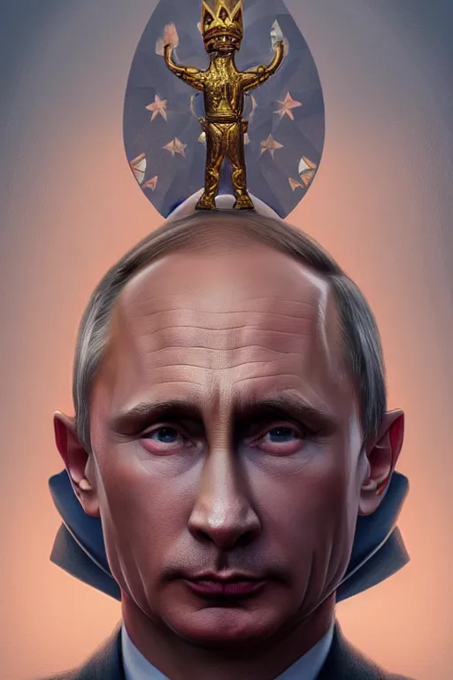 Image similar to vladimir putin as a patrick star, realistic portrait, symmetrical, highly detailed, digital painting, artstation, concept art, smooth, sharp focus, illustration, cinematic lighting, art by artgerm and greg rutkowski and alphonse mucha