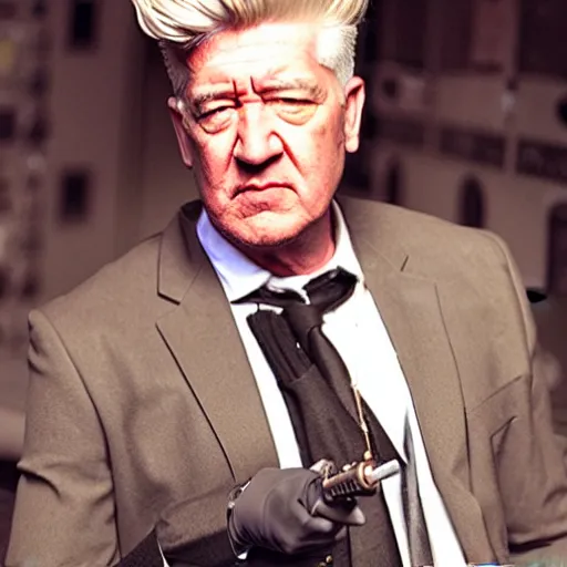 Prompt: david lynch in fallout new vegas