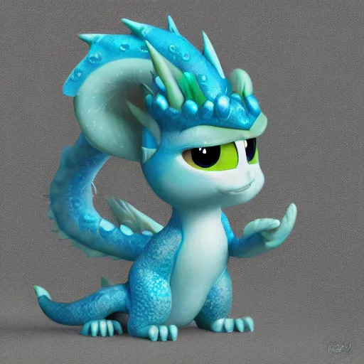 Prompt: luck dragon, pixar character concept art, 8 k rendering