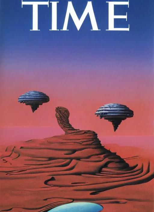 Prompt: TIME magazine cover, the coming AI singularity, by Roger Dean, 8k