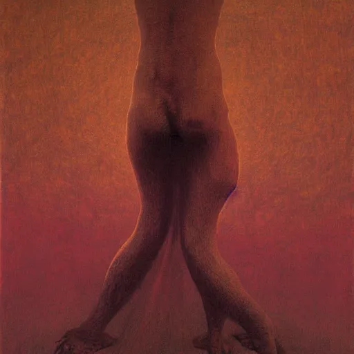 Image similar to birth, painted by zdzisław beksinski