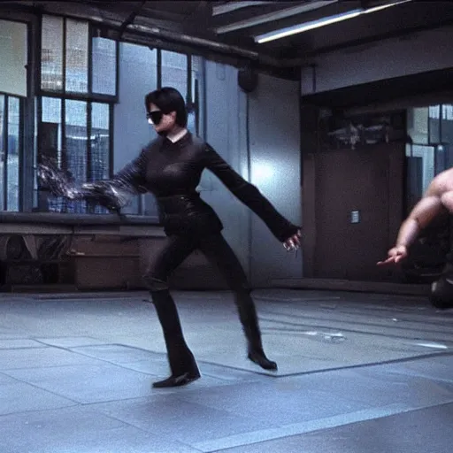 Image similar to matrix slow - motion bullet dodge scene