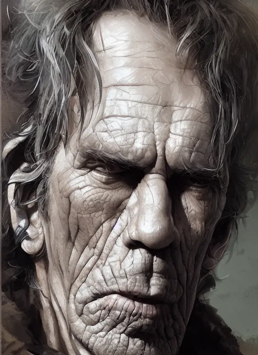 Image similar to Portrait of Keith Richards, marvel comics, dark, intricate, highly detailed, smooth, artstation, digital illustration by Ruan Jia and Mandy Jurgens and Artgerm and Wayne Barlowe and Greg Rutkowski and Frank Frazetta