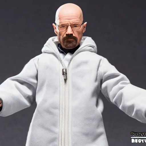 Image similar to Walter White action figure by Hot Toys. Studio lighting.