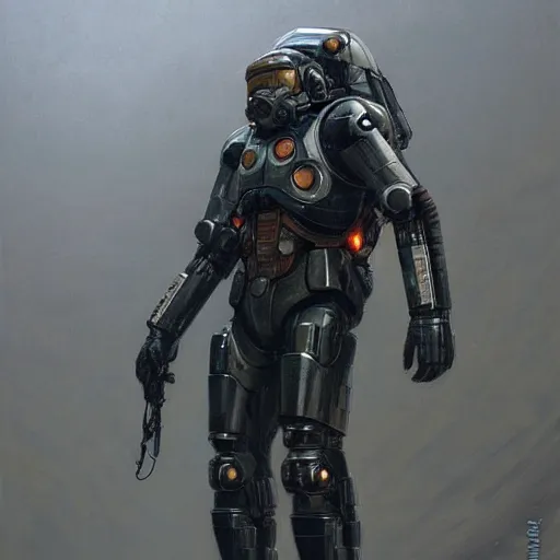 Prompt: movie : the expanse martian goliath black power armor, anthropomorphic shiba inu, realistic scifi, portrait art by donato giancola and greg rutkowski, realistic face, digital art, artstation, fandomt symmetry