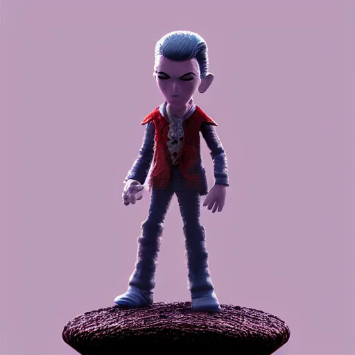 Image similar to magic mushroom, david bowie, nendroid, craig mullins style