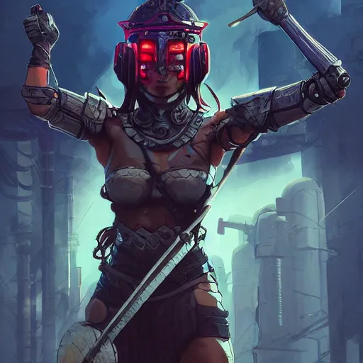 Image similar to cyberpunk viking helmet mask warrior goddess robot ninja fantasy, art gta 5 cover, official fanart behance hd artstation by jesper ejsing, by rhads, makoto shinkai and lois van baarle, ilya kuvshinov, ossdraws