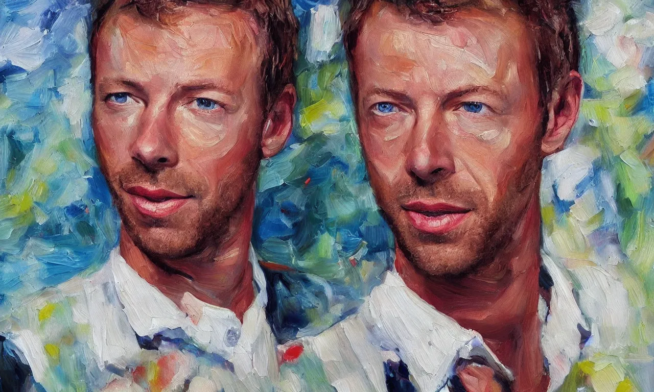 Image similar to chris martin is a stapler, beautiful oil painting