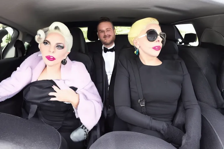 Image similar to lady gaga and judy garland carpool karaoke