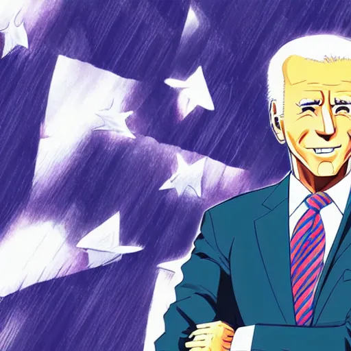 Image similar to “joe Biden anime key visual, pixiv”