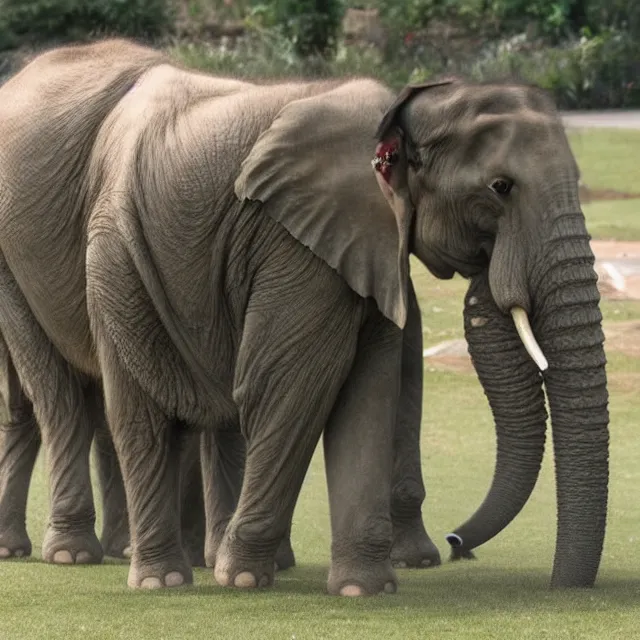 Prompt: a photo of a cat and elephant hybrid animal