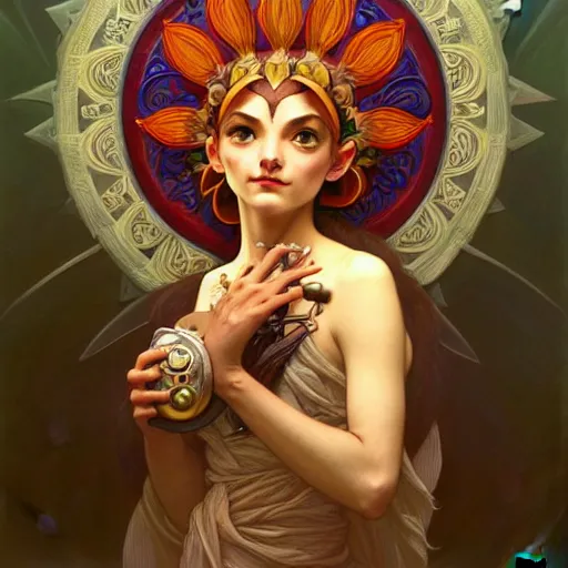 Prompt: majora's mask, intricate, elegant, highly detailed, digital painting, artstation, concept art, smooth, sharp focus, illustration, art by artgerm and greg rutkowski and alphonse mucha and william - adolphe bouguereau