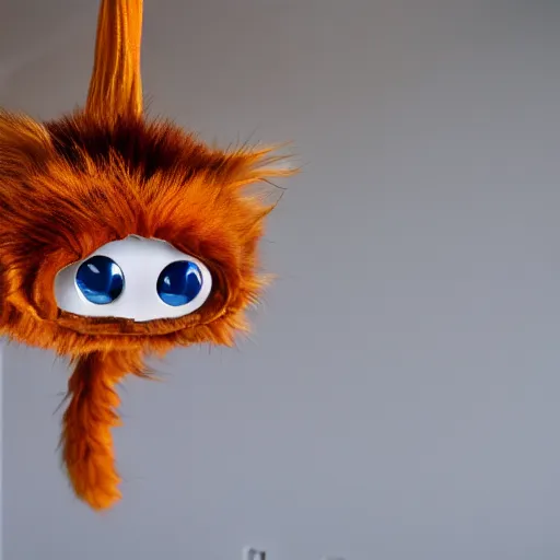 Image similar to elongated centipede furby hanging from the ceiling