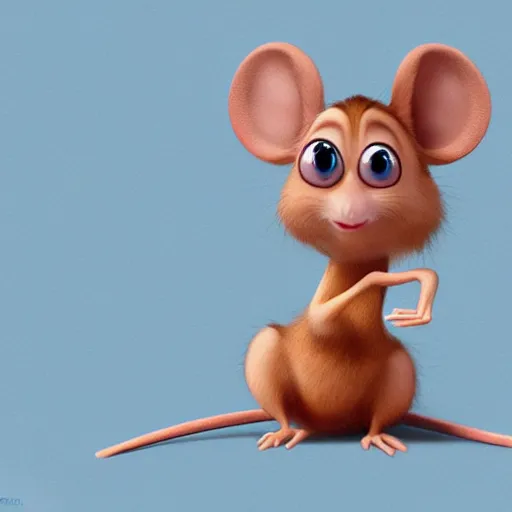 Image similar to mouse by pixar style, cute, illustration, digital art, concept art, most winning awards