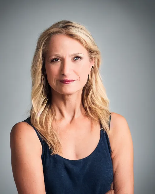 Prompt: headshot of beautiful actress odette yustman, studio lighting, 8 k, photo shoot, 9 inch kershaw soft focus lens f / 5. 6, bokeh, shot in the style of annie leibovitz