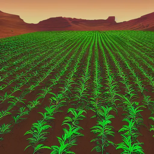 Image similar to Canabis farm in Mars