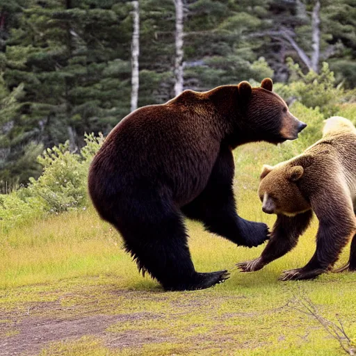 Image similar to a bear chasing a camper