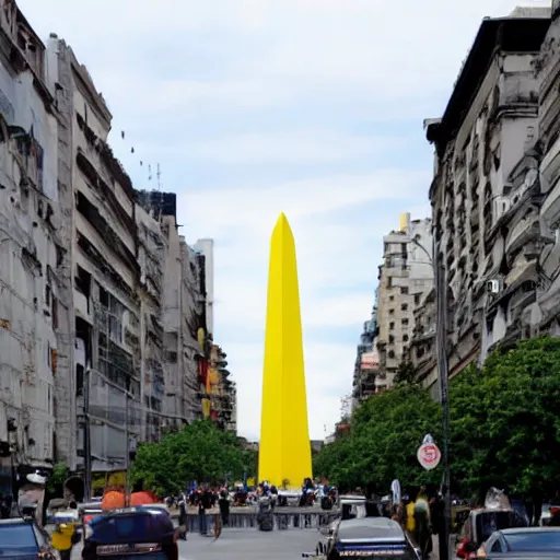 Prompt: buenos aires but instead of the obelisk there is a giant banana