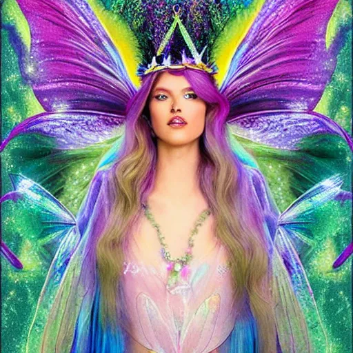 Prompt: fairy queen of iridescence