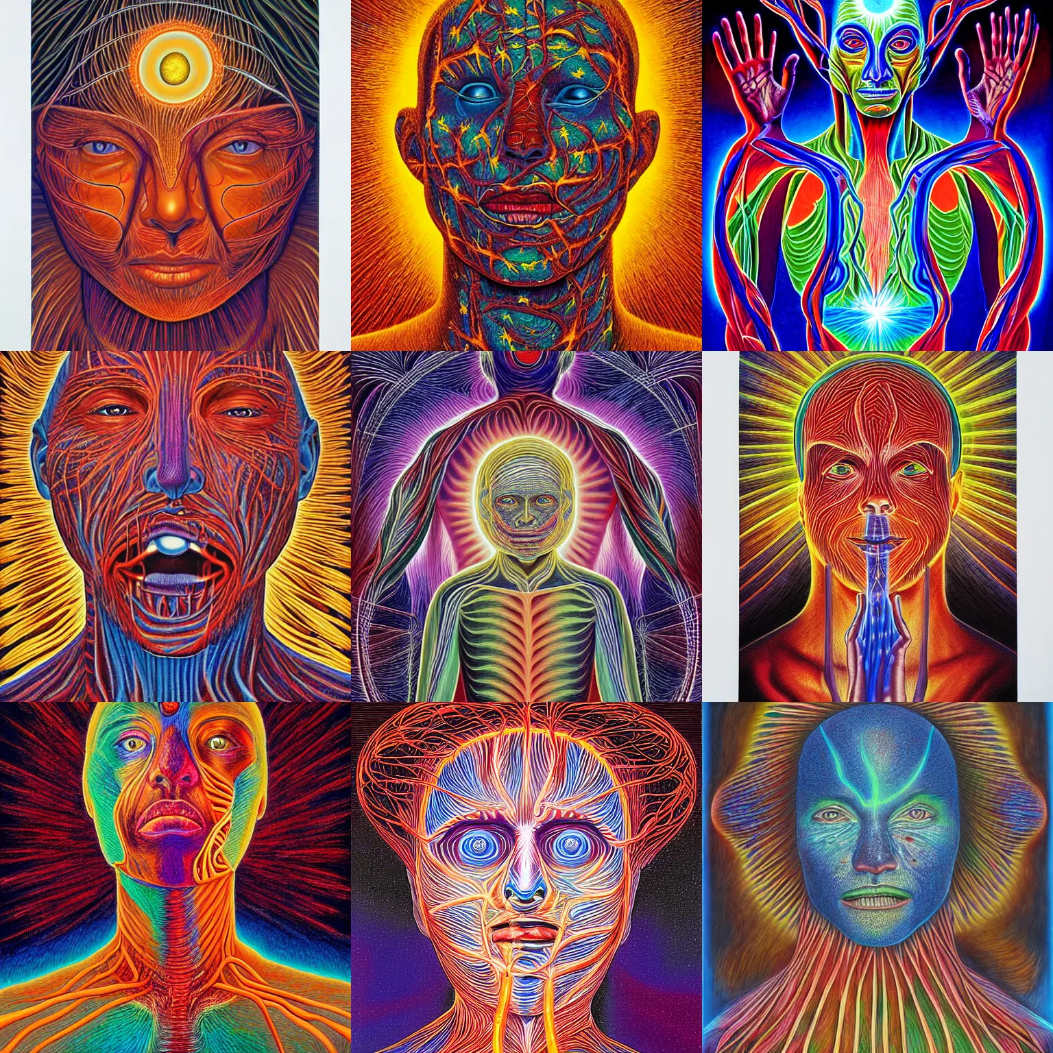 Prompt: the wound is where the light enters, an inspiring matt painting about healing, pain, and forgiveness, by alex grey and allen williams