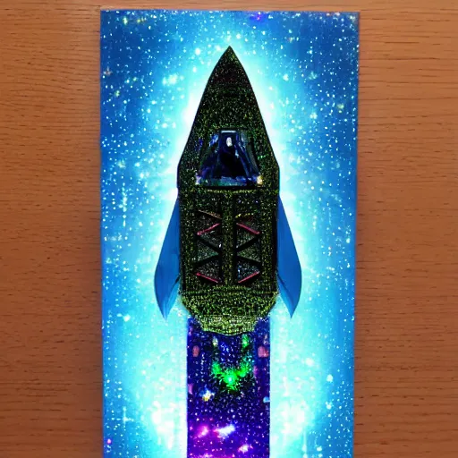 Image similar to spaceship with crystals on matrix