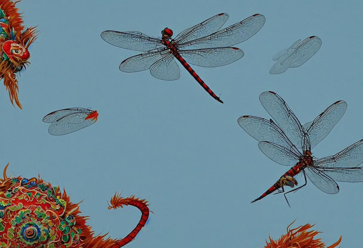 Image similar to chinese dragon fly in sky