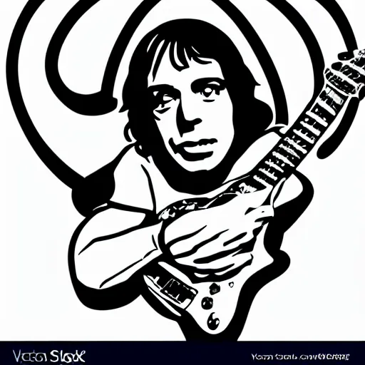 Image similar to syd barret playing guitar and singing, sticker - art, svg vector, adobe - illustrator