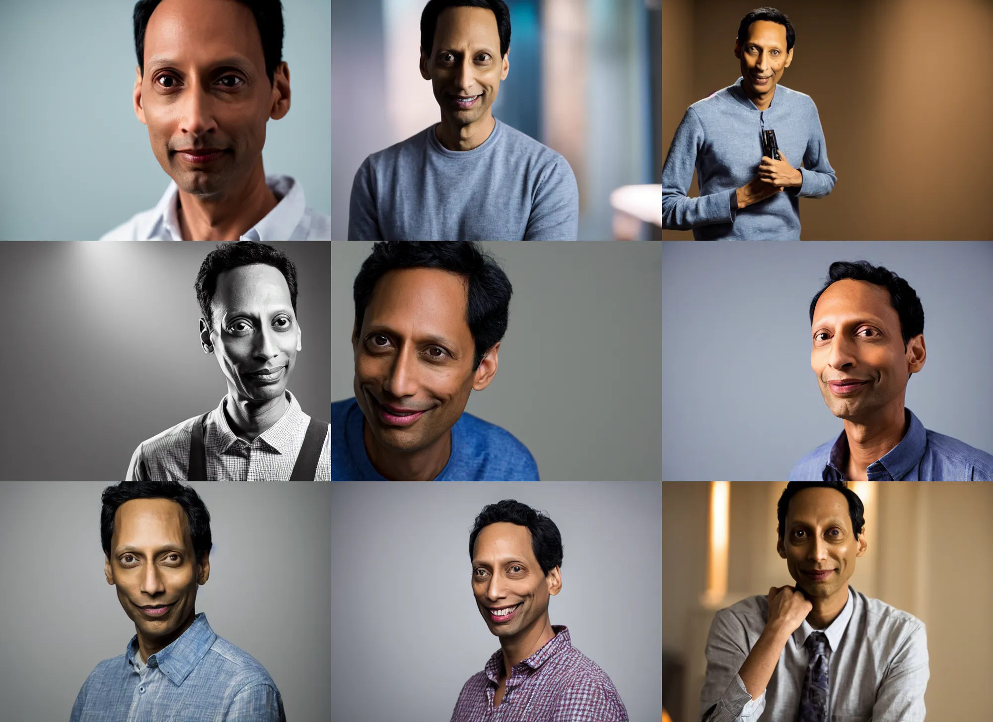 Prompt: photo still of danny pudi, 8 k, studio lighting bright ambient lighting key light, 8 5 mm f 1. 8