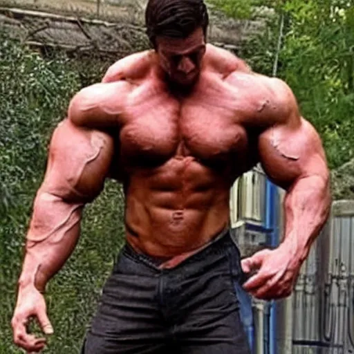 Image similar to the most muscular man ever, he is a chad