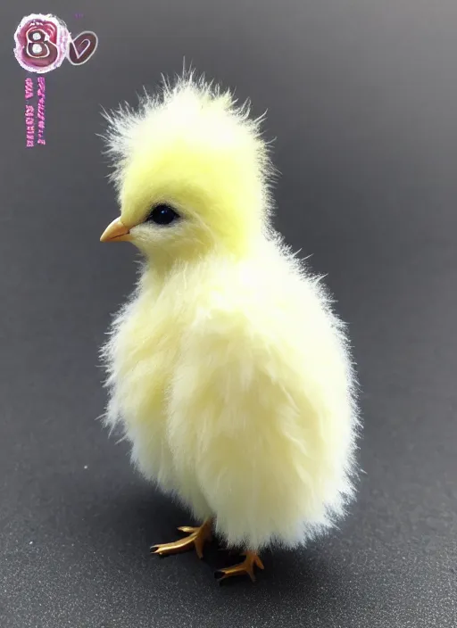 Image similar to 80mm resin detailed miniature of very fluffy spring chick, Product Introduction Photos, 4K, Full body, simple background