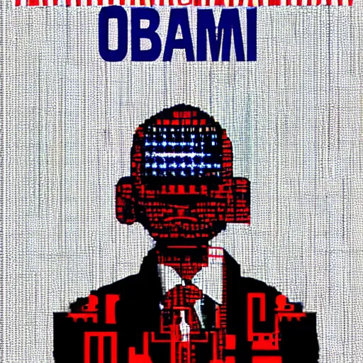 Image similar to cyberpunk Obama