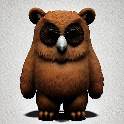 Prompt: bear owl, high quality render, unreal engine , trending