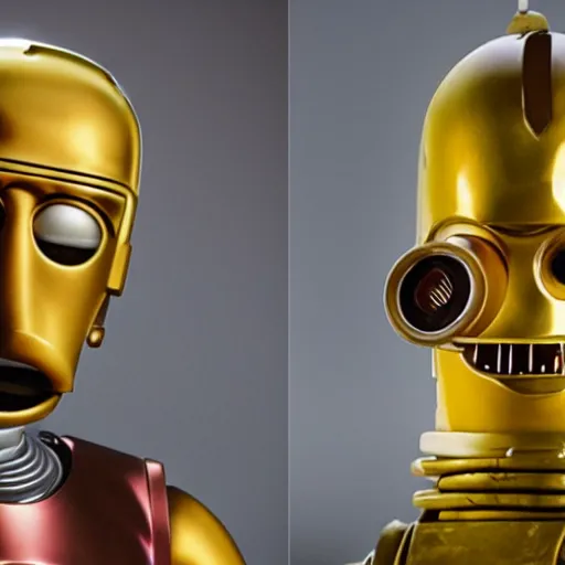 Prompt: Homer Simpson as C3PO