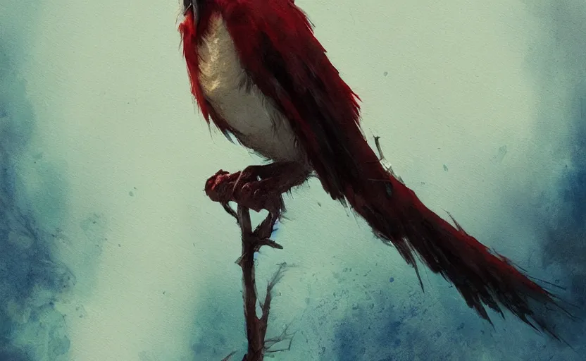 Image similar to a painting of delibirb 6 6 6 trending on artstation in the style of greg rutkowski, 3 d, watercolor