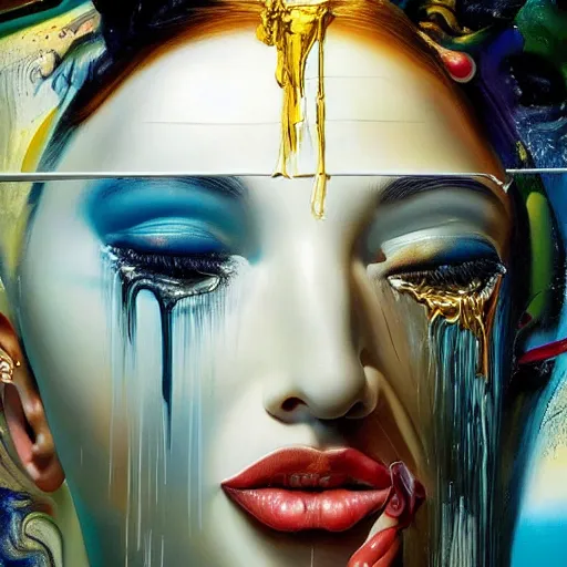 Prompt: a beautiful immaculate majestic h - res painting of melting emotions by salvador dali high detail, award winning hyperrealistic, photorealistic, octante render, elegant, cinematic, high textures, hyper sharp, 8 k, insanely detailed and intricate, graphic design, cinematic atmosphere, hypermaximalist, hyper realistic, super detailed, 4 k hdr hyper realistic high quality