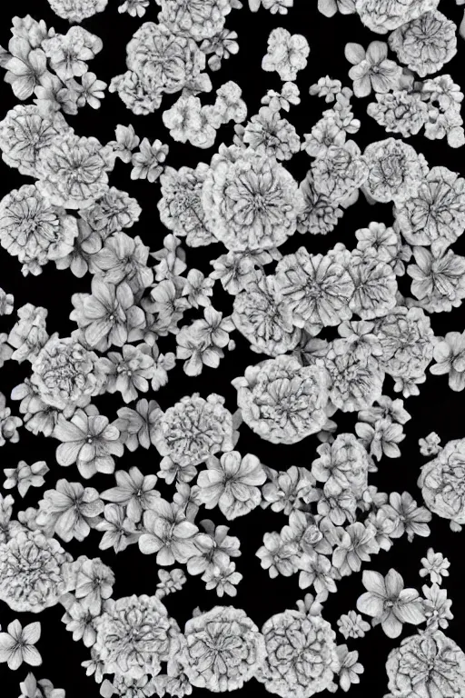 Prompt: beautiful amazing art of intricate flowers modern color with black and white, by art by alesso baldovinetti, trending on artstation, featured on behance, octane render.