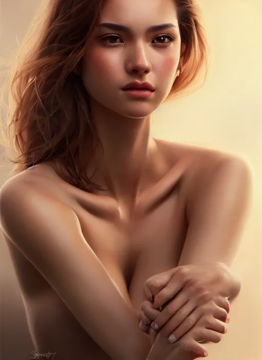 Prompt: top down photo of a gorgeous young woman in the style of stefan kostic, realistic, sharp focus, 8 k high definition, insanely detailed, intricate, elegant, art by stanley lau and artgerm