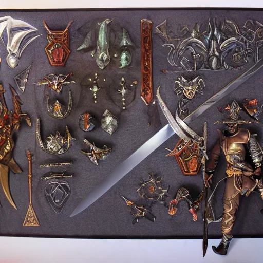 Prompt: dungeons and dragons, loot, jem encrusted epic two hander sword, equipment, very detailed, beautiful, fantasy art