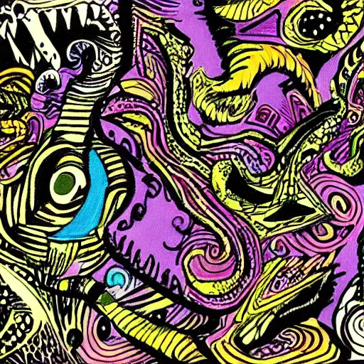 Image similar to monster abstract doodle addicts brocade ashcan school