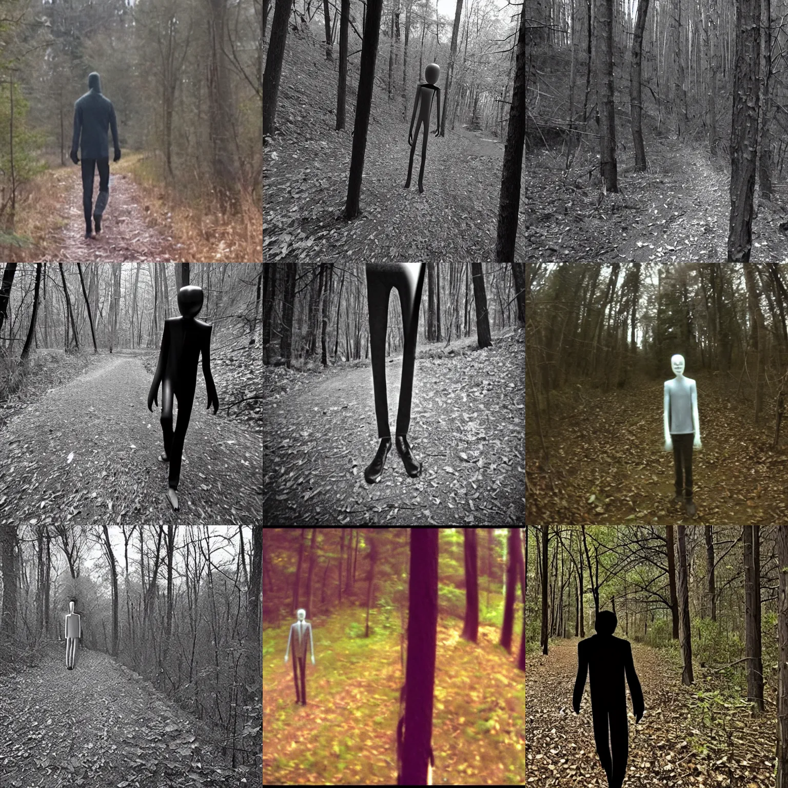 Prompt: Slenderman caught on trail cam. News at 10.