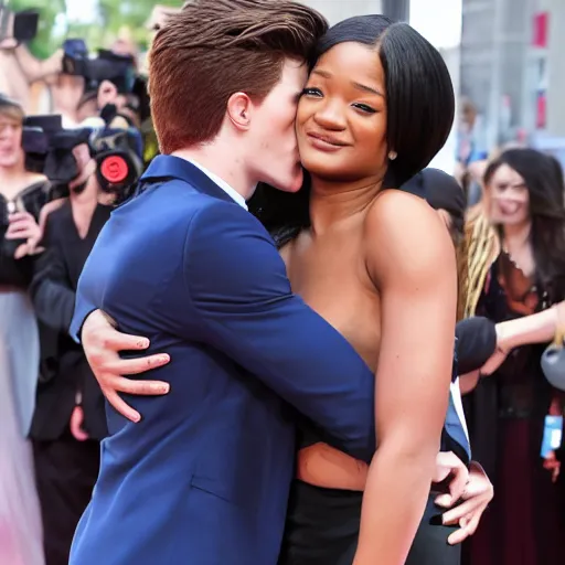 Prompt: keke palmer hugs tom holland